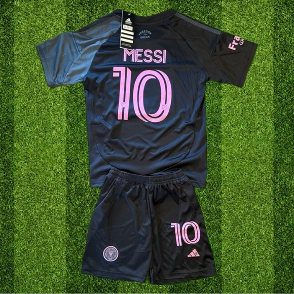 New 2025-2026 Messi Inter Miami Away Kids Soccer Set - Picture 2 of 2